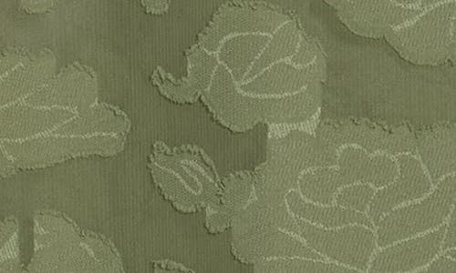 Ellen Tracy Burnout Floral Button-up Shirt In Green