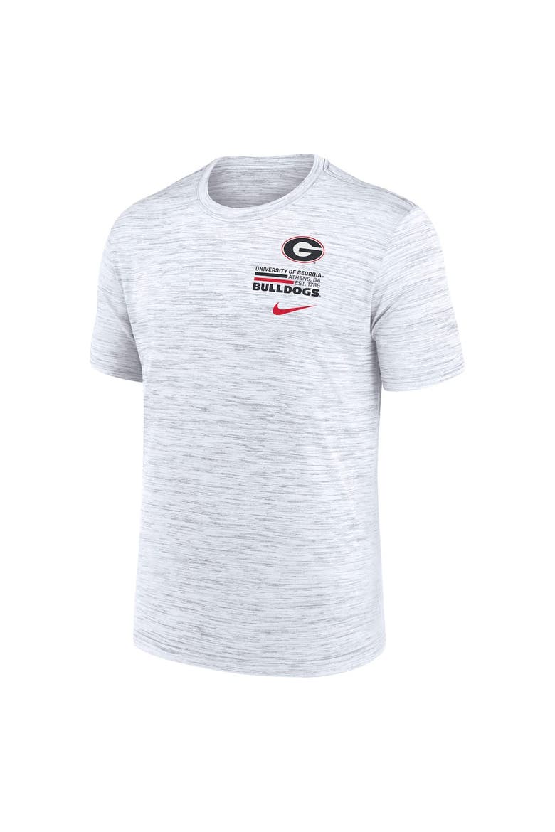 Men's Nike White Georgia Bulldogs Velocity Stacked Performance T-Shirt, Alternate, color, White