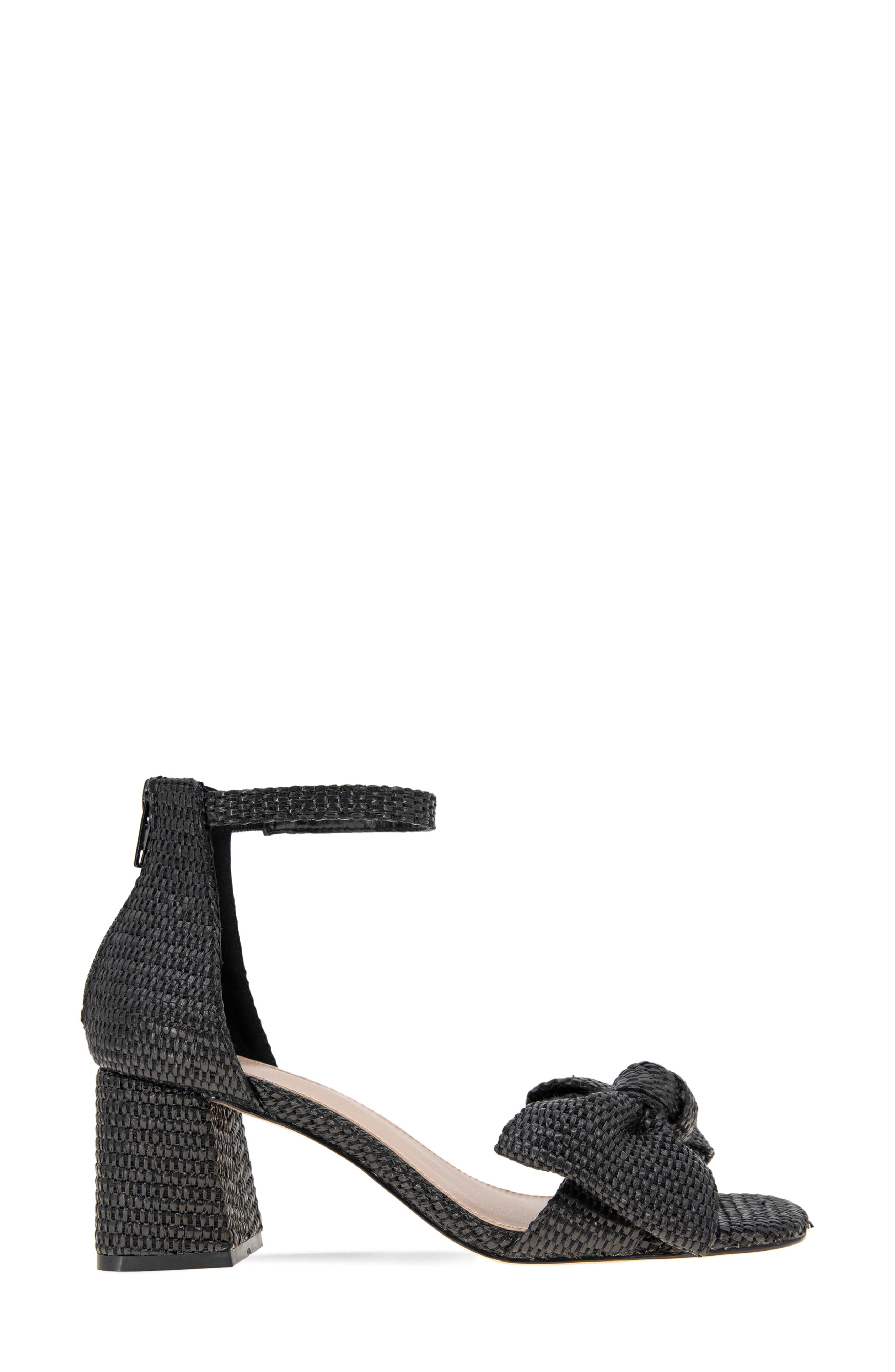 Dappel Ankle Strap Sandal, Alternate, color, BLACK RAFFIA