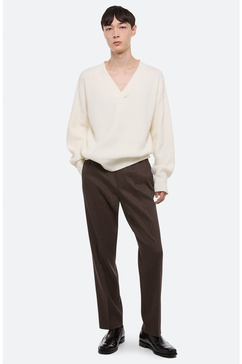 Giunon V-Neck Organic Cotton Sweater, Alternate, color, WHITE