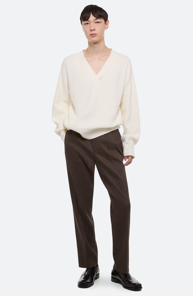 Helmut Lang Giunon V-Neck Organic Cotton Sweater, Alternate, color, White