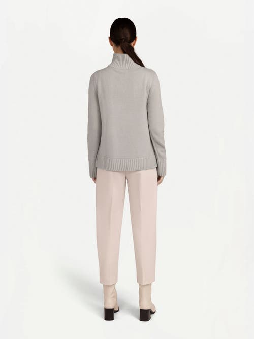 Gobi Mongolian Cashmere Cut-out Cashmere Turtleneck In Gray
