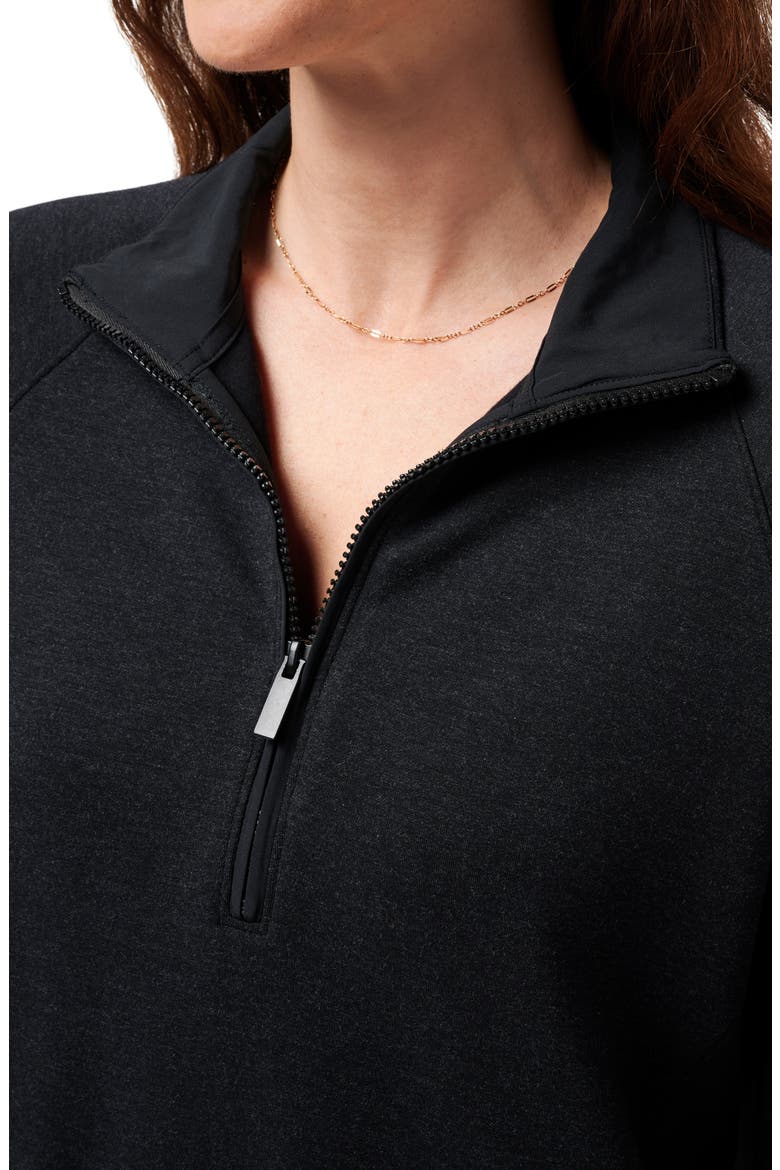 Delightful Half Zip Pullover, Alternate, color, HEATHER BLACK