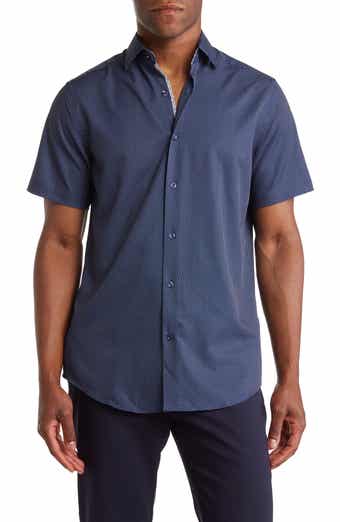 TOM BAINE Slim Fit Performance Short Sleeve Button-Up Shirt