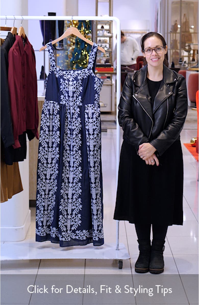 Embroidered Square Neck Dress, sales video thumbnail