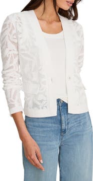 NIC+ZOE Garden Floral Lace Single Button Jacket