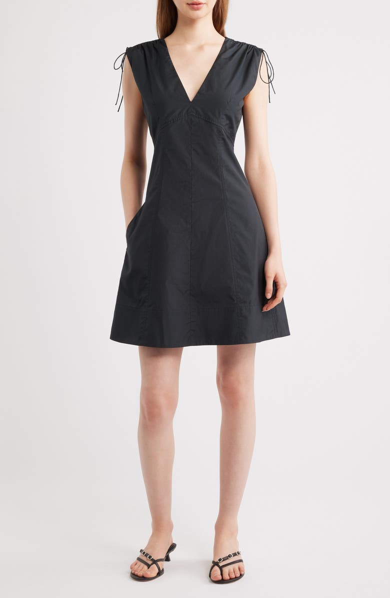 rag & bone Emmet Tie Shoulder Sleeveless Fit & Flare Dress, Main, color, Black