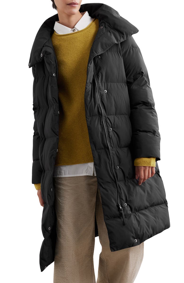 Seasalt Cornwall Holywell Bay Waterproof Puffer Coat, Main, color, Black