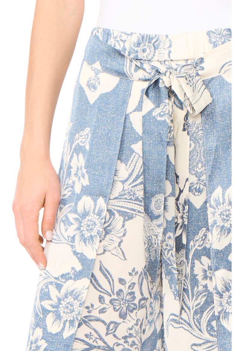 Tie Waist Walk Through Pants, Alternate, color, DENIM