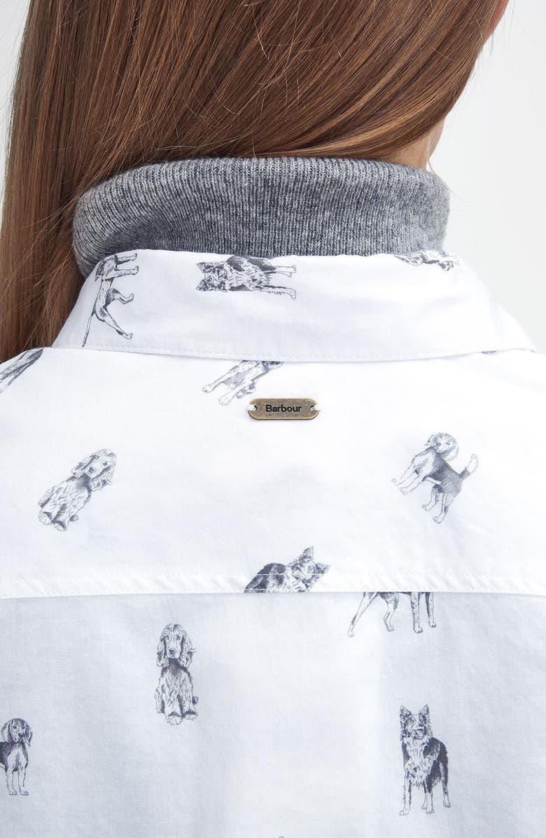 Barbour Brambles Dog Print Cotton Button-Up Shirt, Alternate, color,