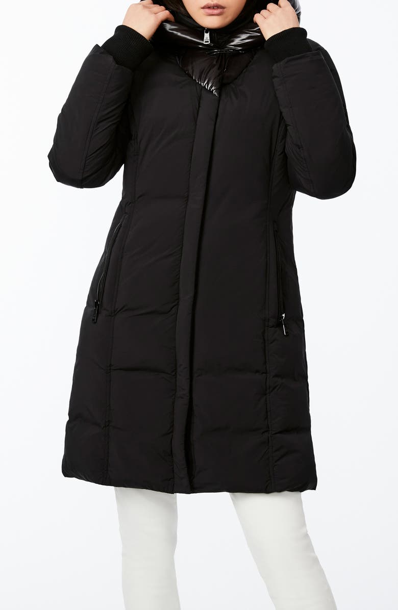 Bernardo Hooded Puffer Jacket with Bib, Alternate, color,