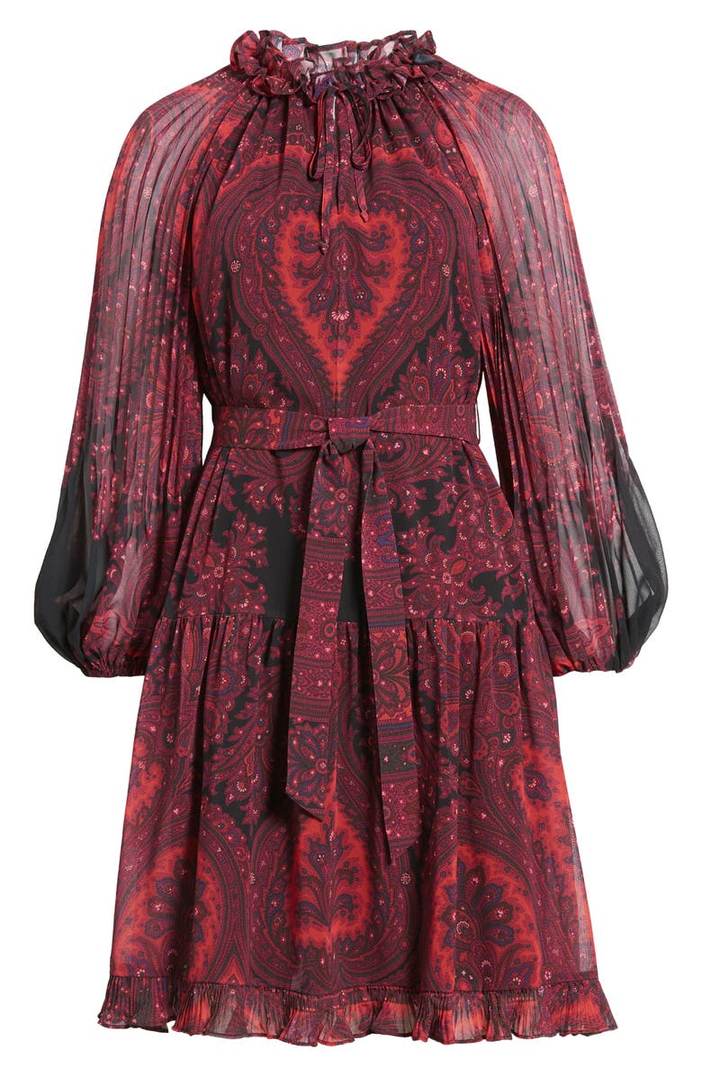 KOBI HALPERIN Trinity Balloon Sleeve Pleated Dress, Main, color,