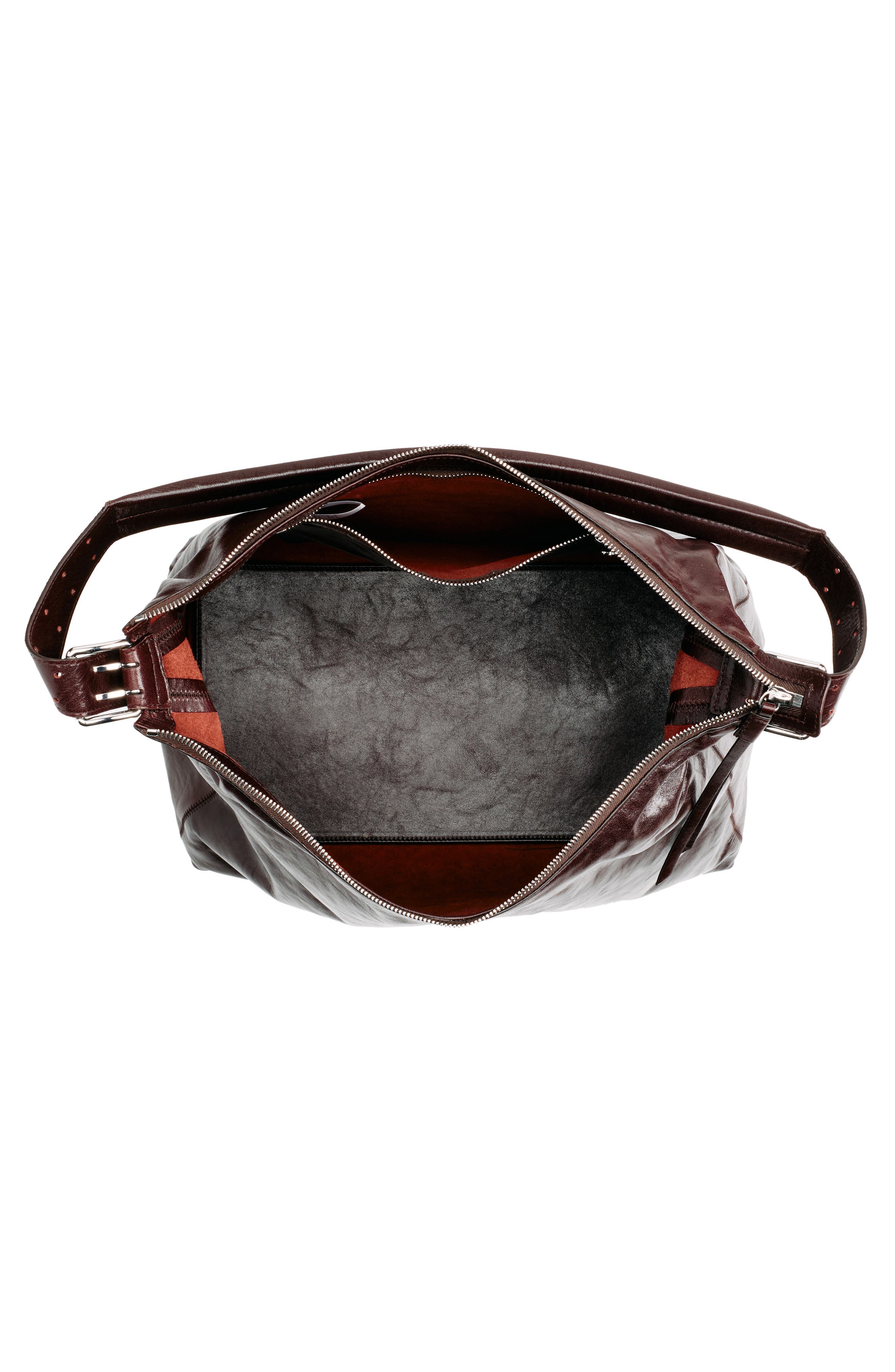 Lemaire Belted Leather Hobo Bag, Alternate, color, Chianti
