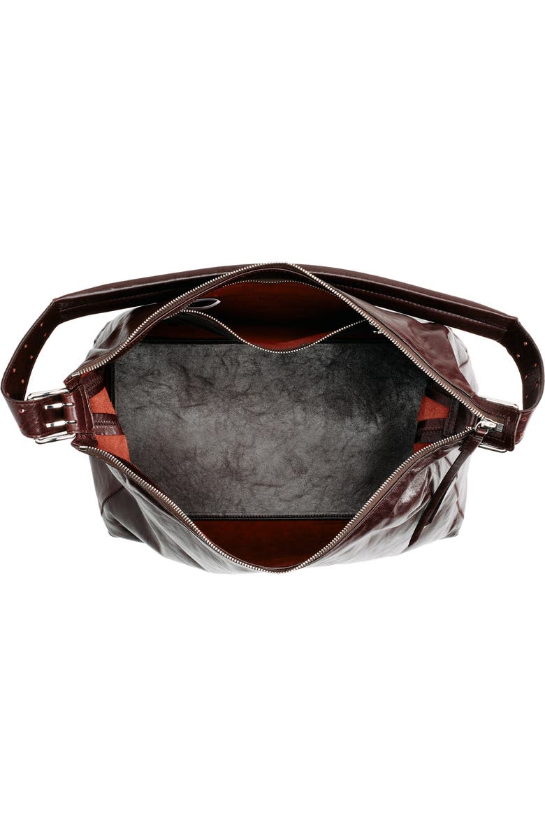 Lemaire Belted Leather Hobo Bag, Alternate, color, Chianti