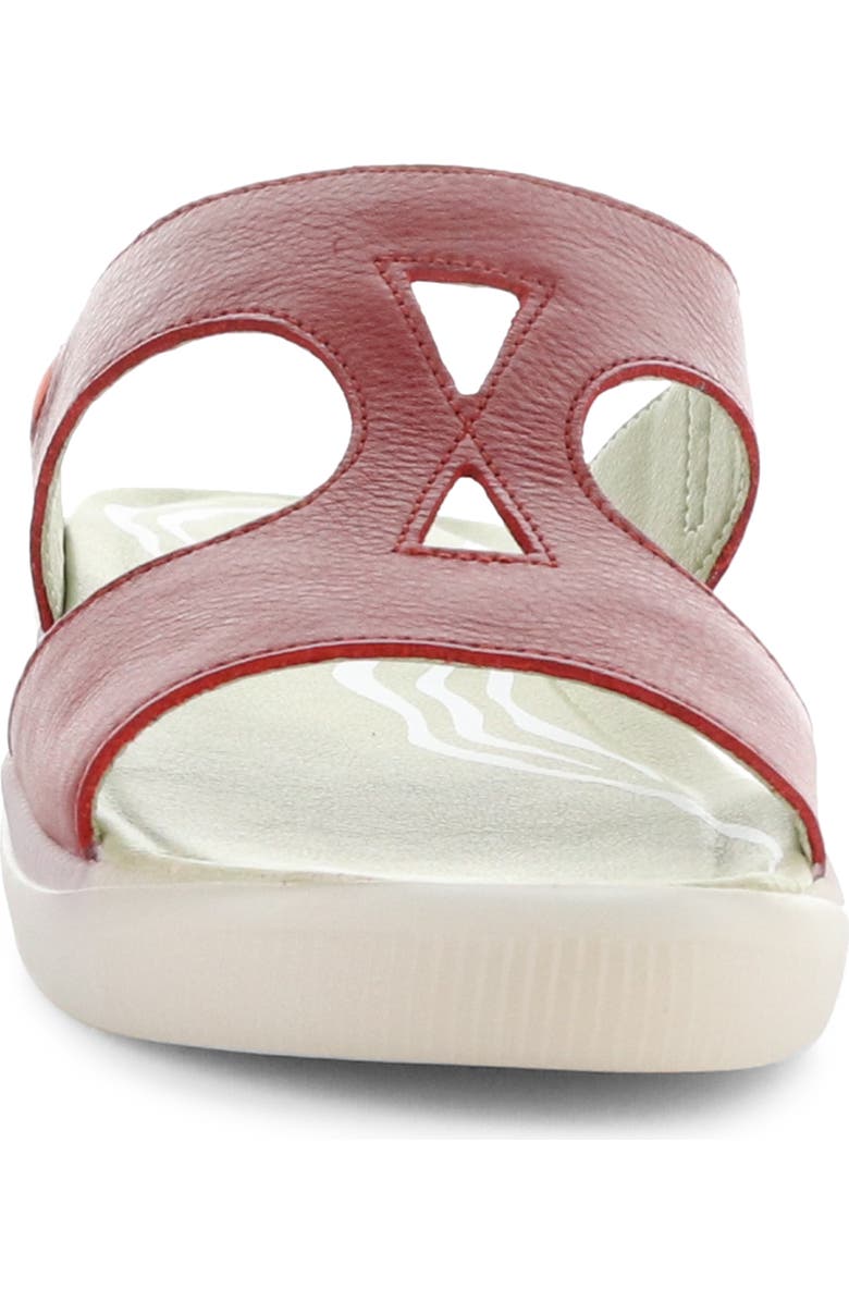 Softinos by Fly London Inbe Slide Sandal, Alternate, color, 002 Red Smooth Leath