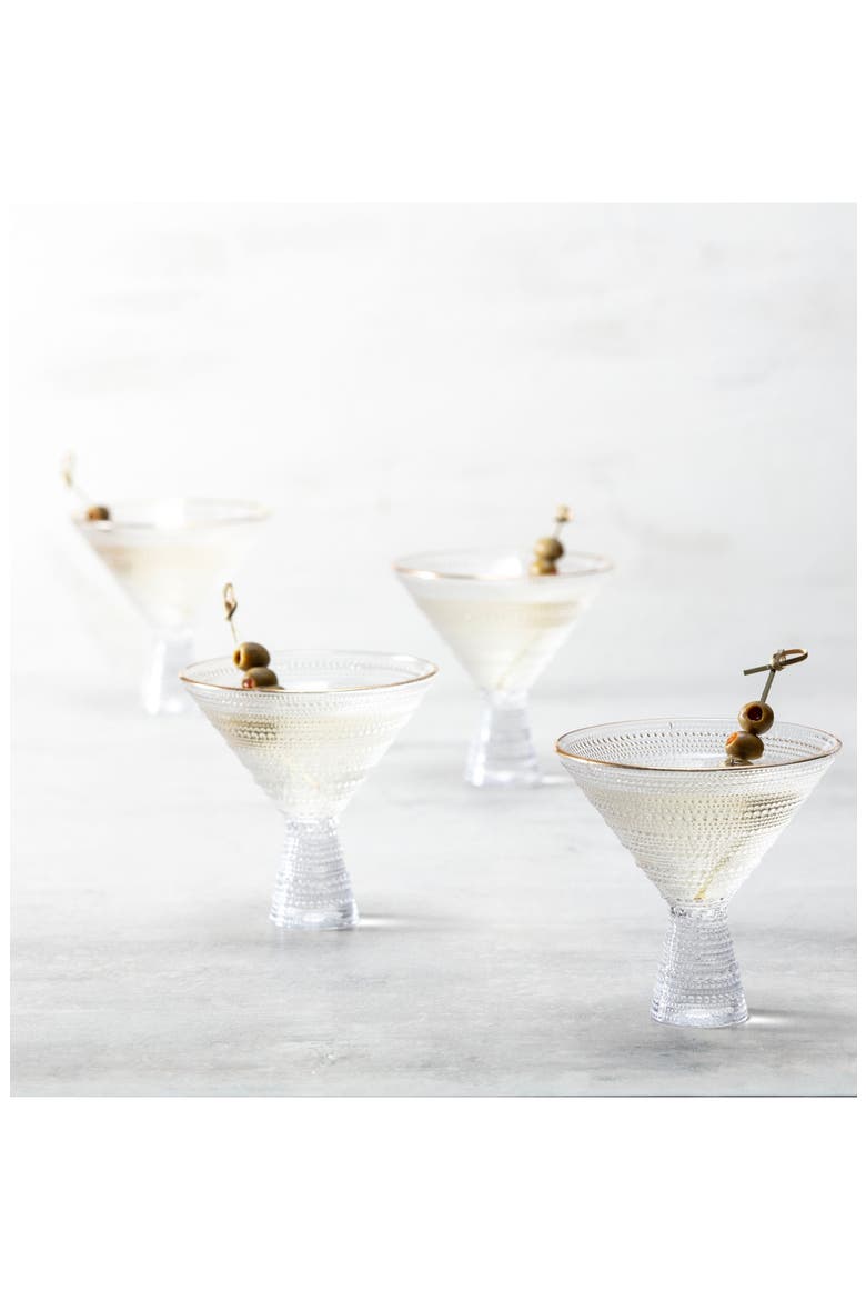 Jupiter Set of 4 Martini Glasses, Alternate, color, CLEAR