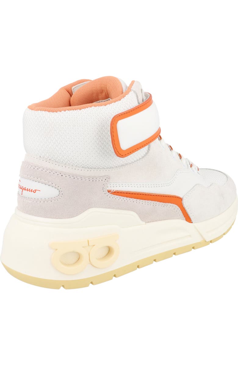 FERRAGAMO Cosma High Top Sneaker, Alternate, color, White/ Orange