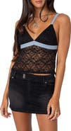 EDIKTED Open Back Sheer Lace Camisole