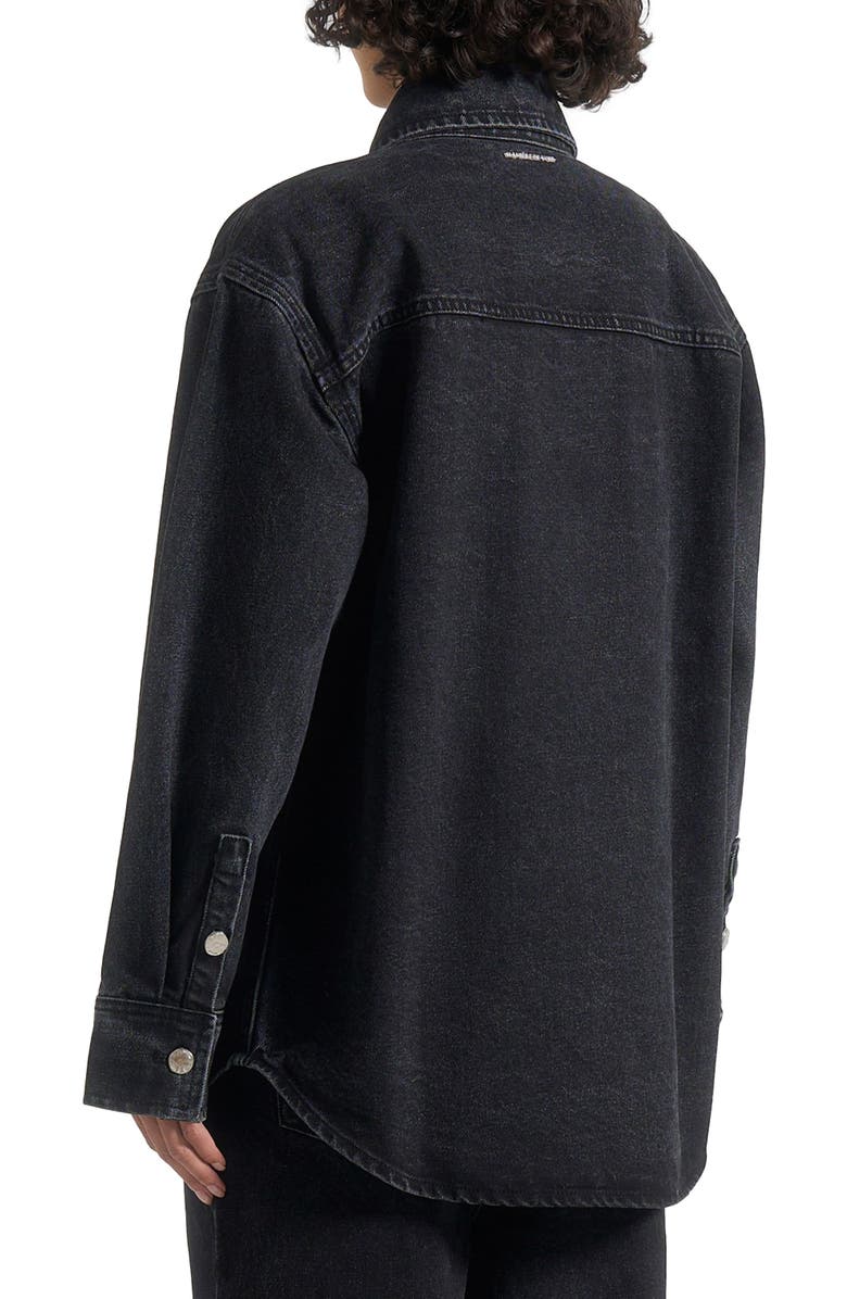 Manière De Voir Joy Denim Oversized Shirt, Alternate, color, Washed Black