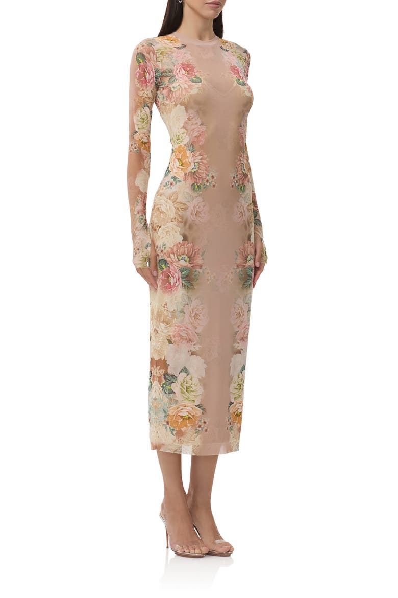 Ashland Long Sleeve Midi Dress, Alternate, color, HONEY ROSE FRAME