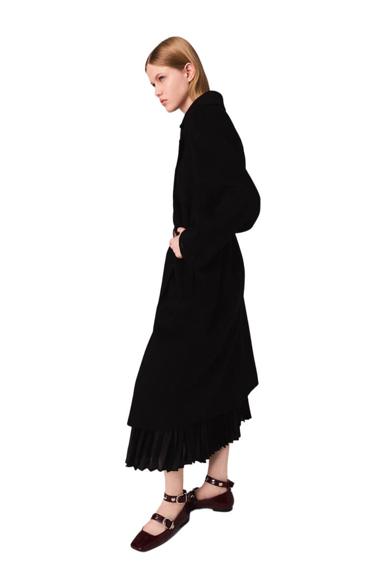 maje Double-faced mid-length coat, Alternate, color, 