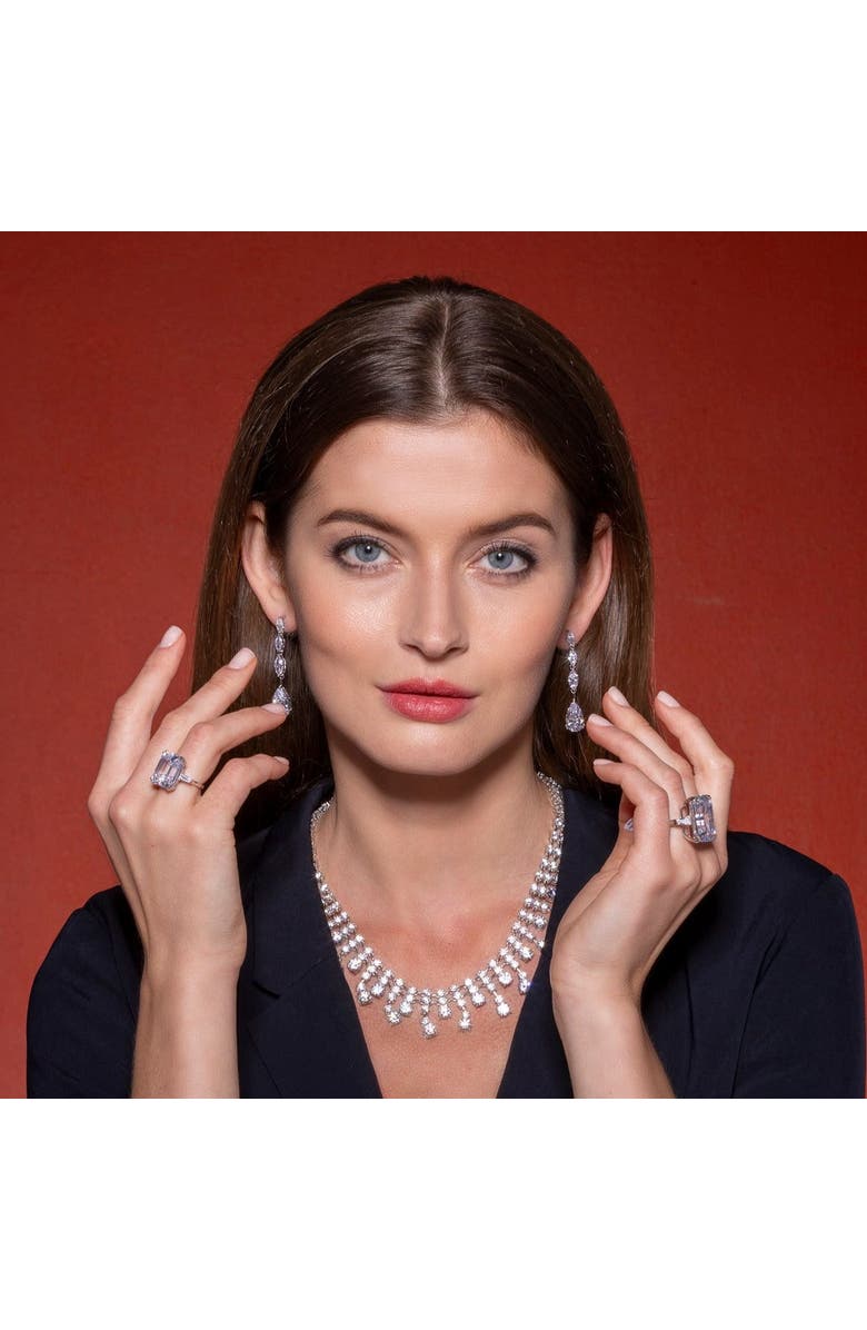 Anna Zuckerman Drama Queen Statement Earrings, Alternate, color, White Diamond Crystalline