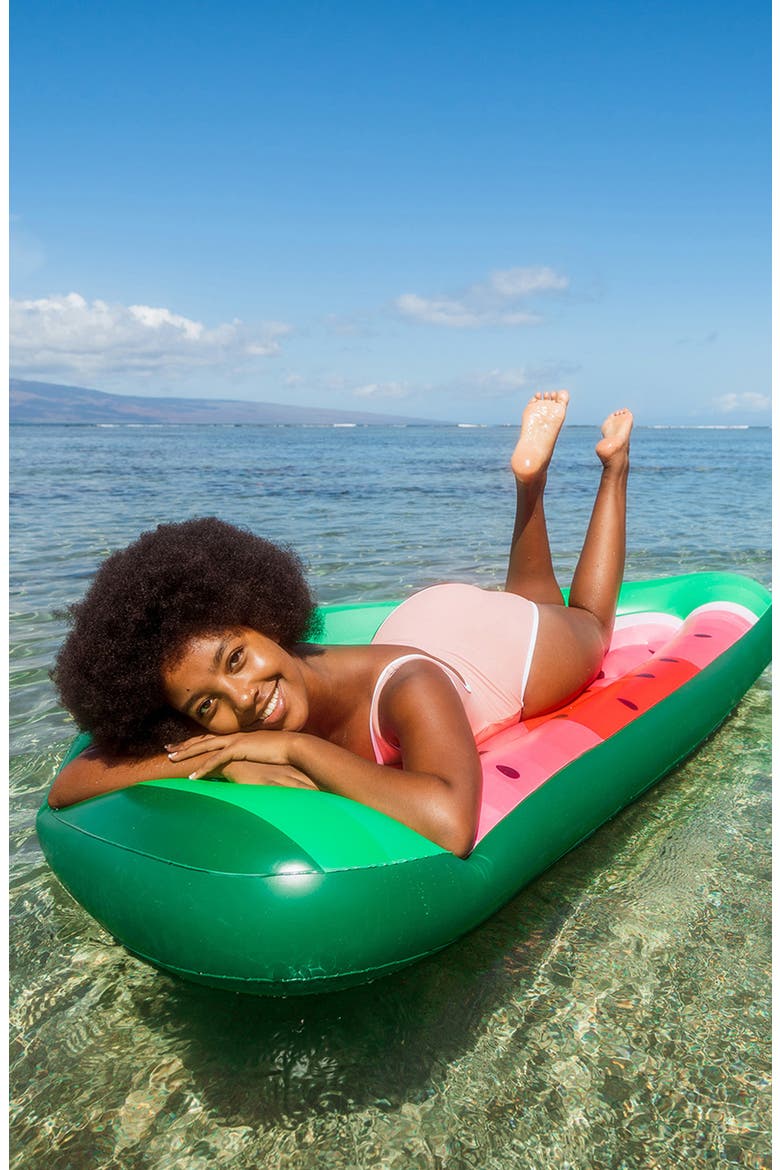 Watermelon Half Island Pool Float, Alternate, color, RED