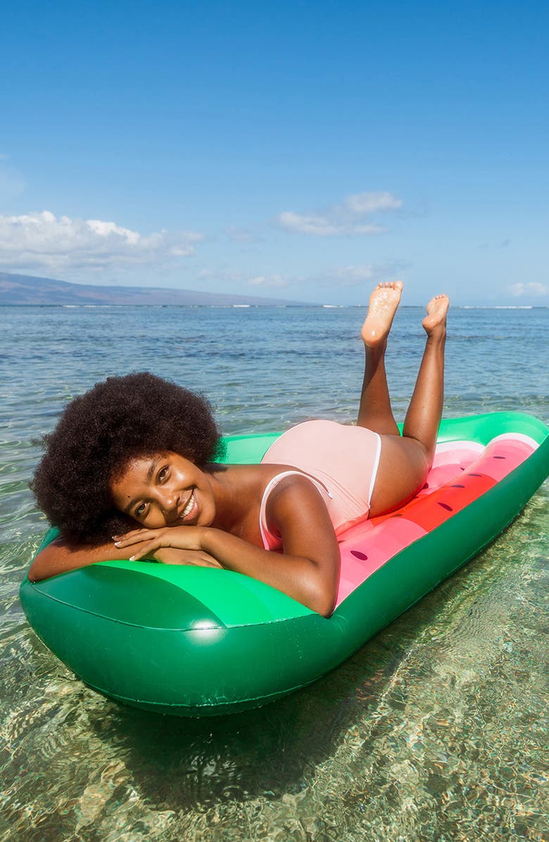 POOLCANDY Watermelon Half Island Pool Float, Alternate, color, Red