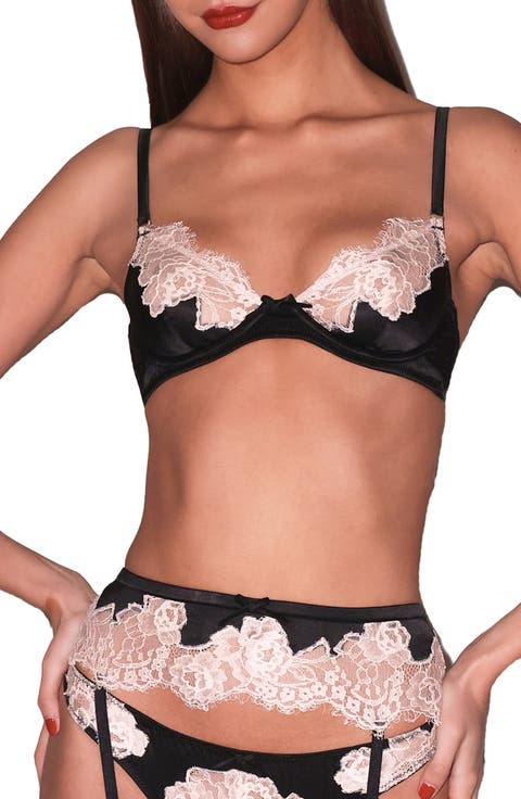 Juliet Lace Trim Underwire Silk Blend Demi Bra