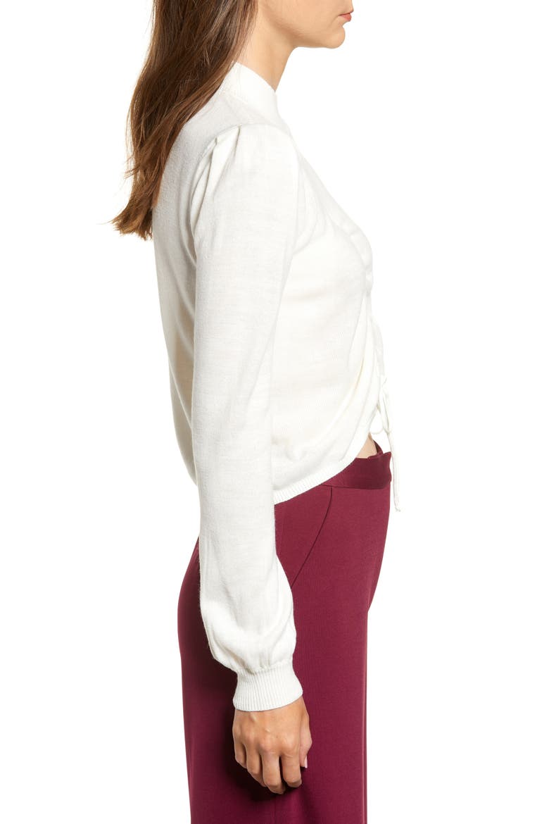 Chriselle Lim Madison Ruched Sweater (Nordstrom Exclusive), Alternate, color, IVORY
