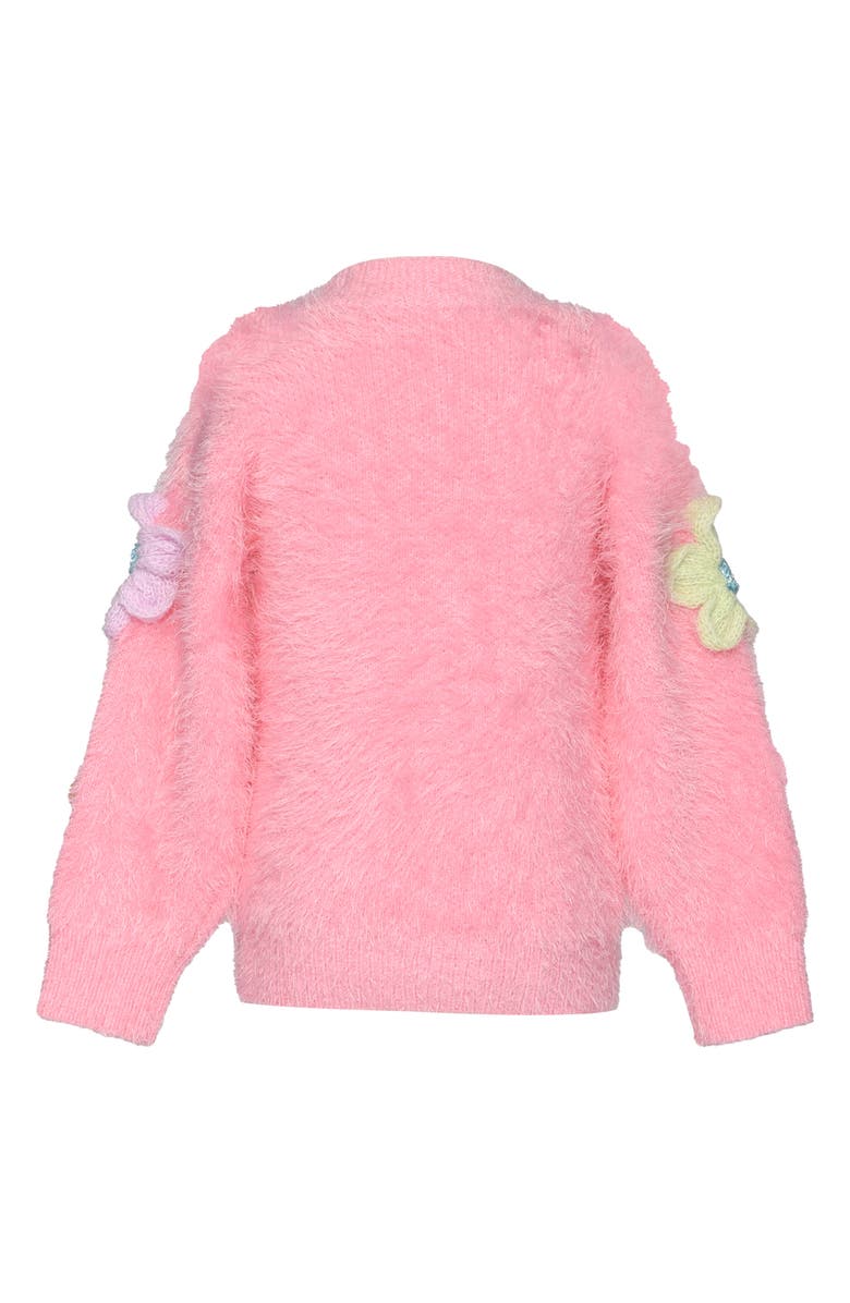 Truly Me Kids' 3D Flower Embellished Cardigan, Alternate, color, Pink