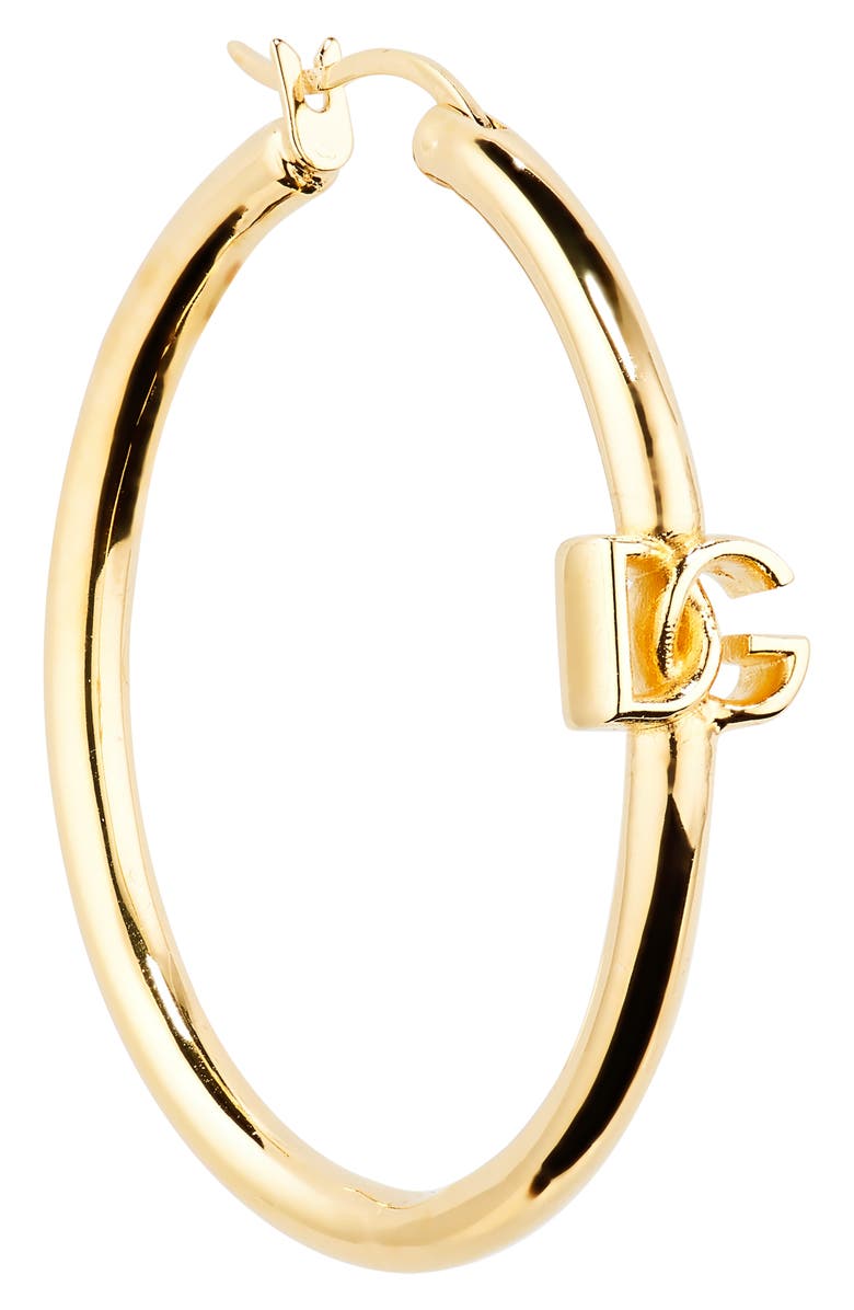 Dolce&Gabbana Creole DG Logo Hoop Earrings, Alternate, color, 