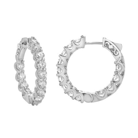 Lilith 14K Gold Diamond Hoop Earrings - 4 Cts