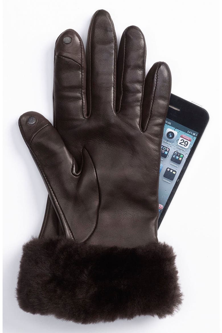 Australia 'Fashion Shorty' Tech Glove, Main, color, BLACK