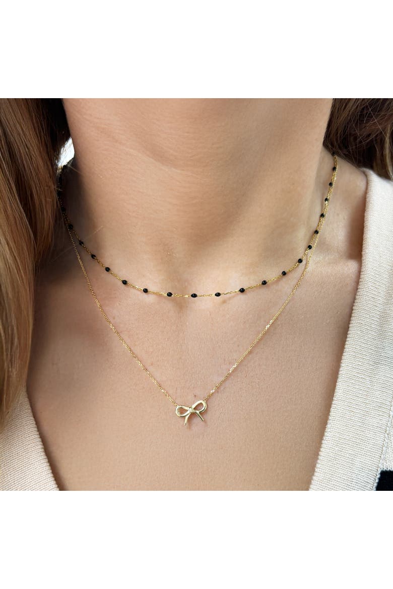 Gold Bow Necklace, Alternate, color, Yellow Gold