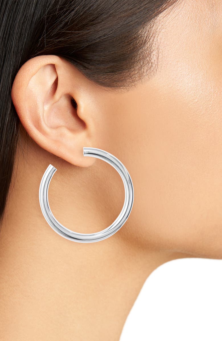 Jennifer Zeuner Lou Medium Hoop Earrings, Alternate, color, Silver