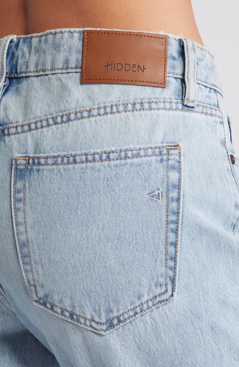 HIDDEN JEANS Ripped Mid Rise Straight Leg Jeans, Alternate, color, 