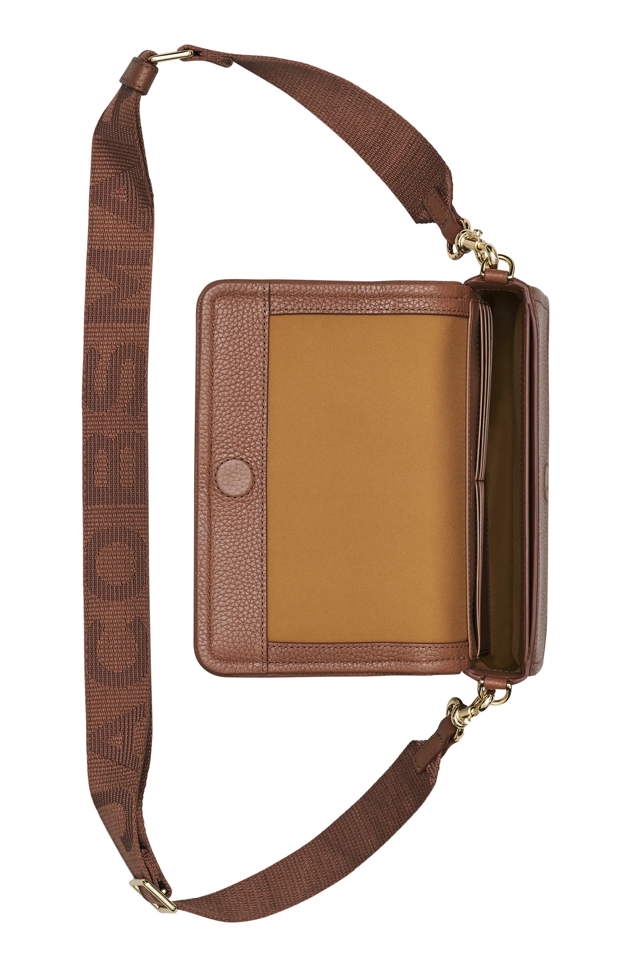 The Mini Leather Crossbody Bag, Alternate, color, ARGAN OIL