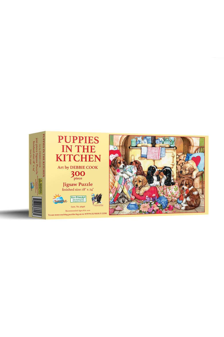 Puppies in the Kitchen 300 piece Jigsaw Puzzle for Adults, Main, color, Multicolor