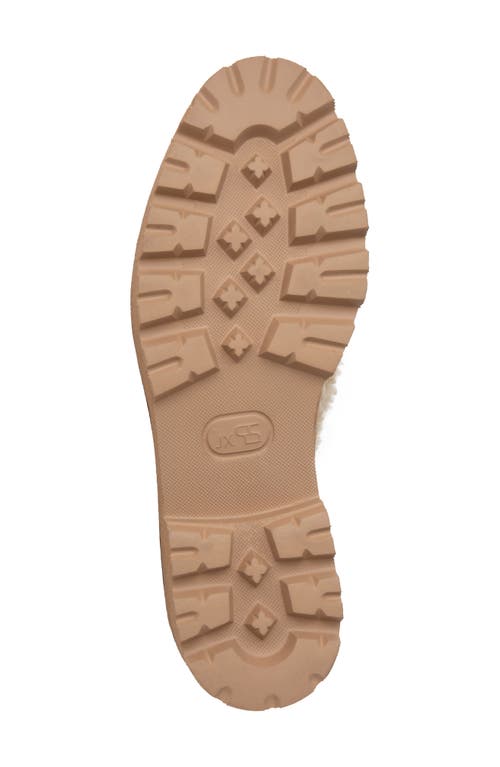 Beautiisoles Rio Faxu Shearling Trim Loafer In Camel