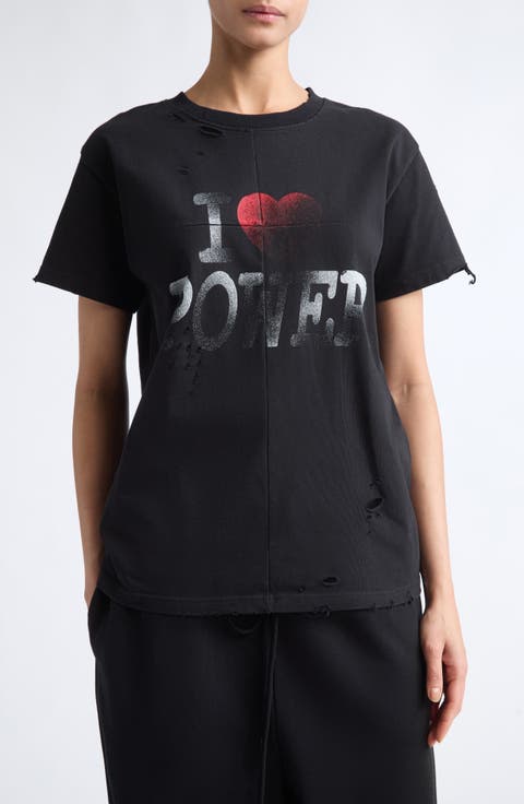 Gender Inclusive Power Distressed Cotton T-Shirt
