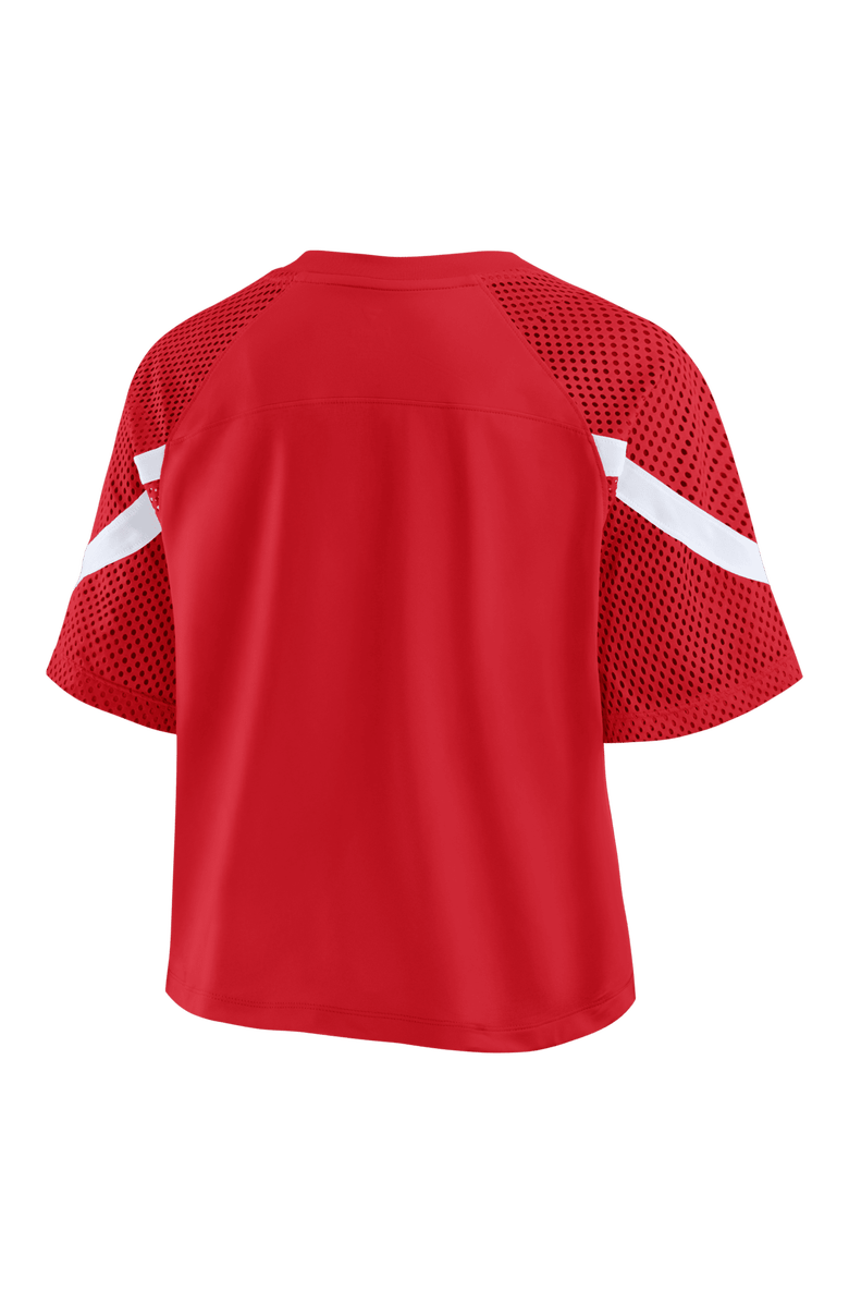 FANATICS Women's Fanatics Red Wisconsin Badgers Oversized Raglan V-Neck Fashion Jersey, Alternate, color, 