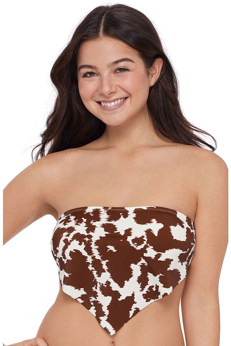 Bandeau Scarf Midkini Swim Top With Removable Strap, Main, color, Blowin' Smoke