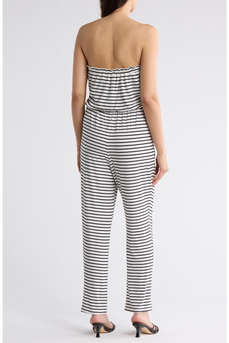 Jackelyn Strapless Jumpsuit, Alternate, color, BLACK WHITE STRIPE