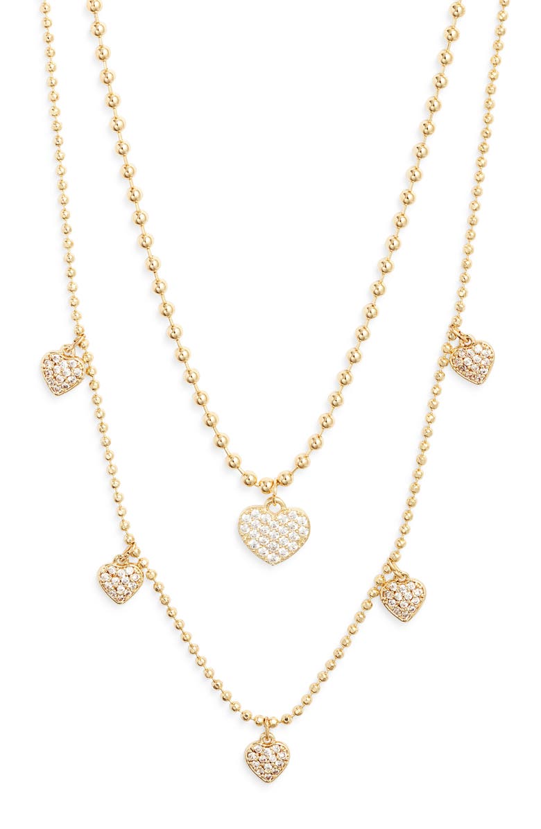 Chelsea28 Set of 2 Cubic Zirconia Necklaces, Main, color, Clear- Gold