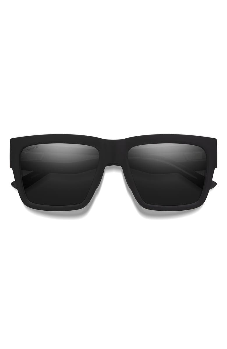 Smith Lineup 58mm ChromaPop<sup>™</sup> Polarized Rectangular Sunglasses, Main, color, Matte Black / Black
