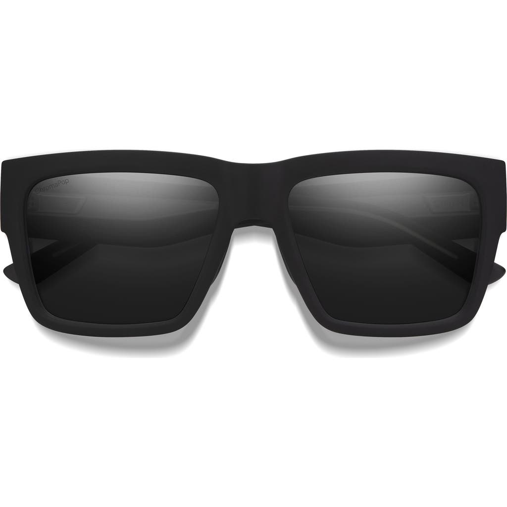 Smith Lineup 58mm Chromapop™ Polarized Rectangular Sunglasses In Black