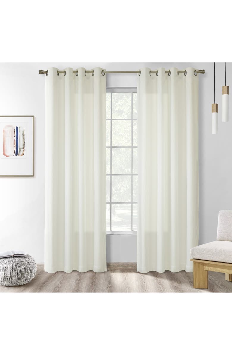 Outdoor Decor by Commonwealth Single Indoor Curtain Panel, Alternate, color, Ivory