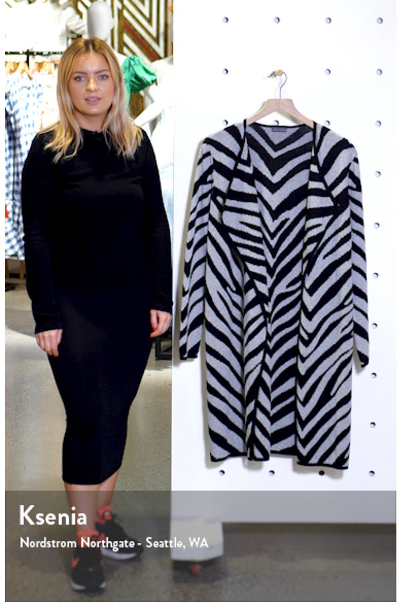 Zebra Stripe Drape Lapel Jacquard Cardigan video