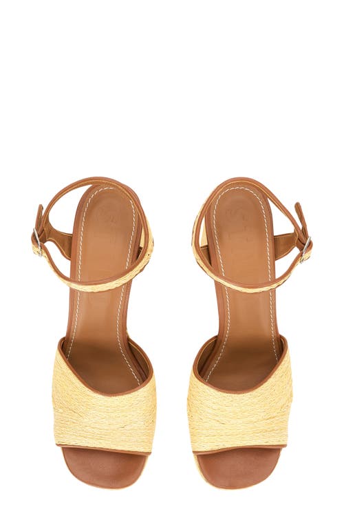 Staud Jodie Ankle Strap Platform Sandal In Gold